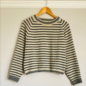 YMC green stripe sweater size S
